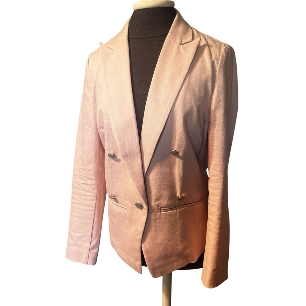 Evereve Lenox Blazer Light Pink Cotton Twill Size Small - Picture 4 of 12